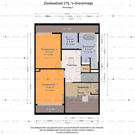 Floorplan - Zwolsestraat 219, 2587 VC Den Haag